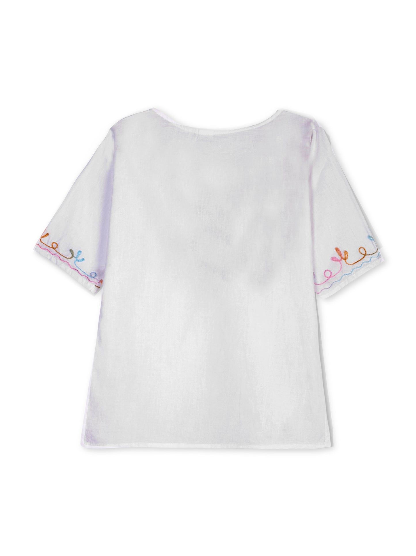 White Kashida Embroidered Kurta